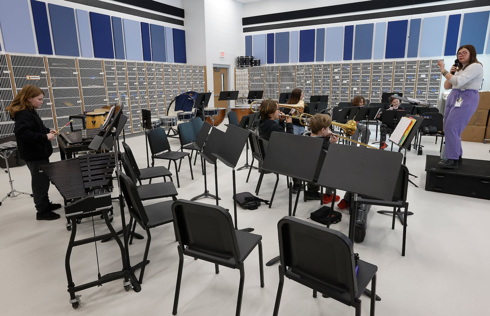 Inside the new Warner Middle School in Xenia. MARSHALL GORBY\STAFF