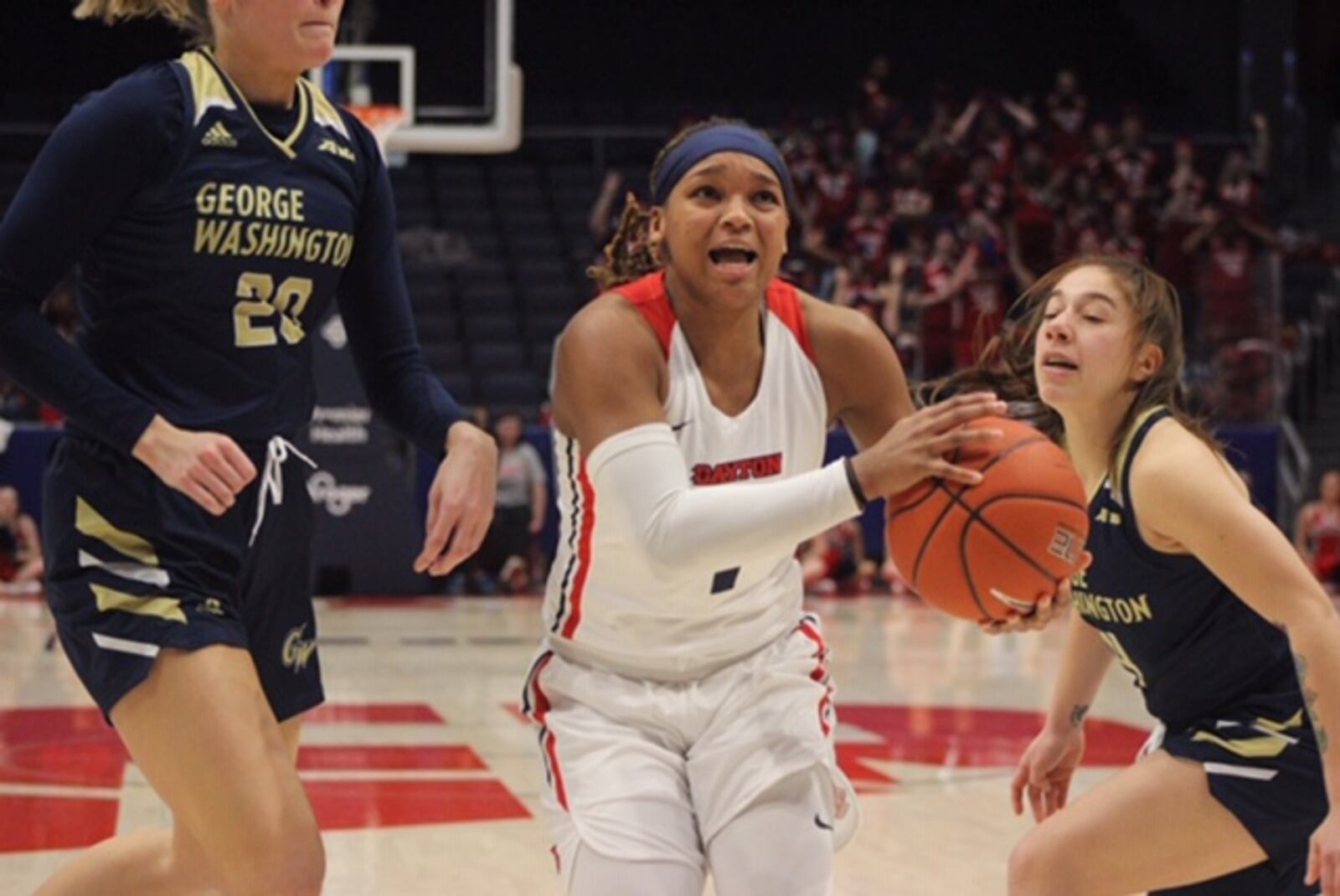 Araion Bradshaw drives to the basket