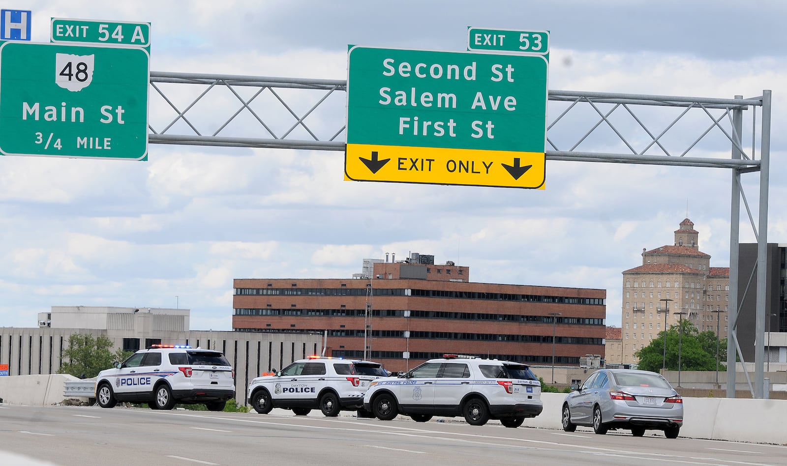 North and southbound I-75 were shut down  temporarily near downtown by police to keep protesters from getting on. MARSHALL GORBY\STAFF