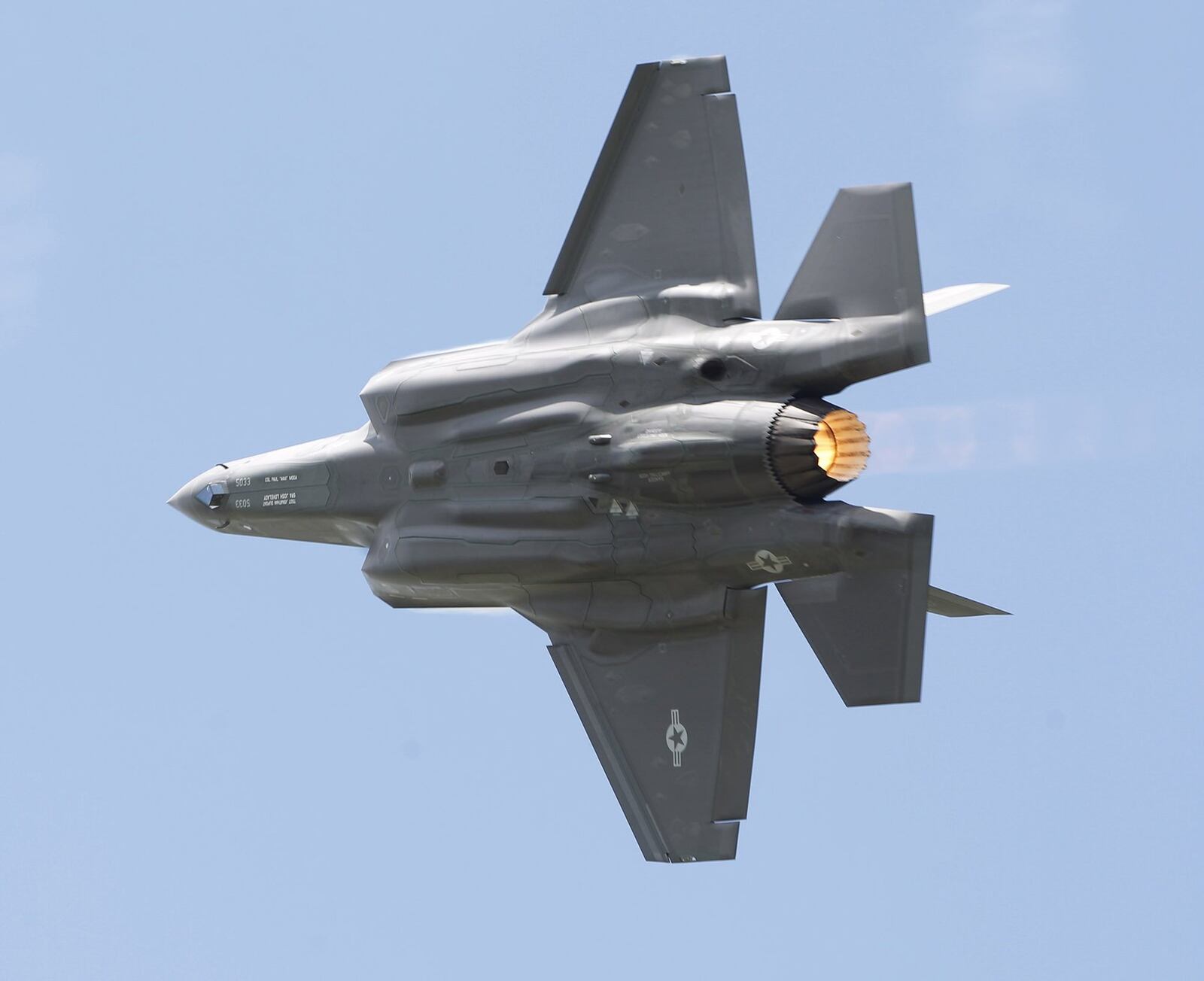 A Lockheed Martin F-35A Lightning II performs at the Vectren Dayton Air Show in June, 2017. TY GREENLEES / STAFF