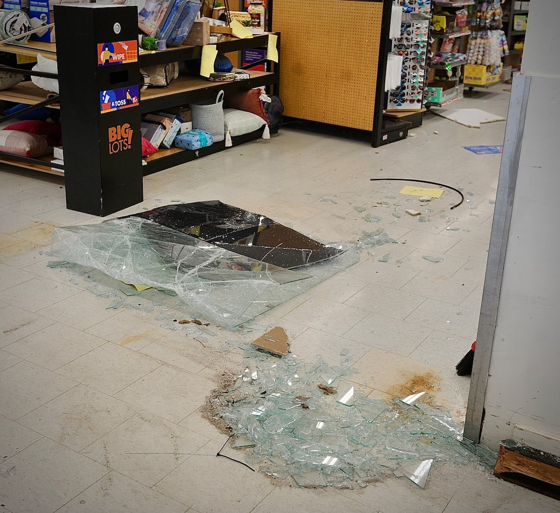 Storm damage airway shopping center