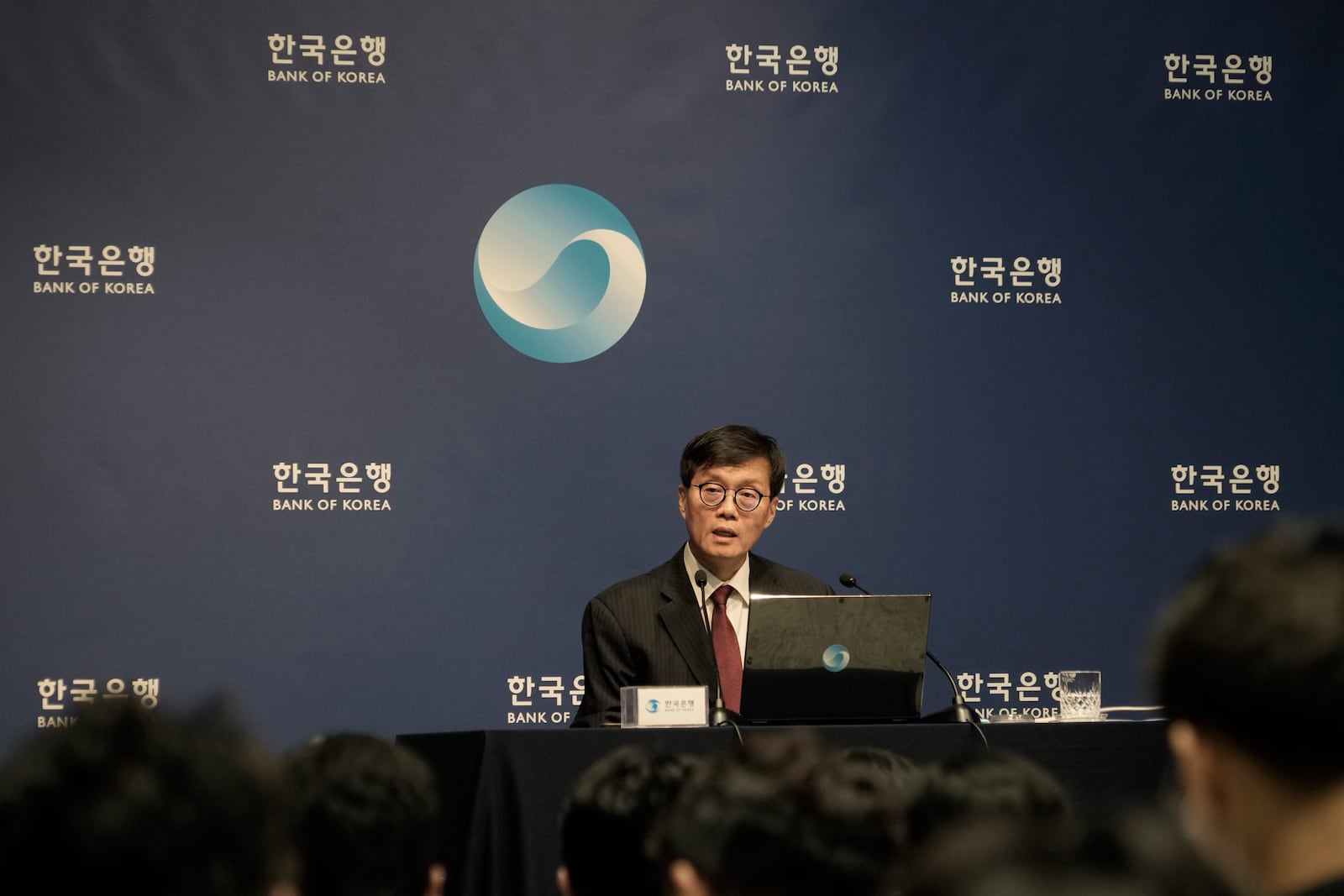 Bank of Korea Gov. Rhee Chang-yong speaks during a press conference at the central bank in Seoul, South Korea, Thursday, Nov. 28, 2024. (AP Photo/Ahn Young-joon)