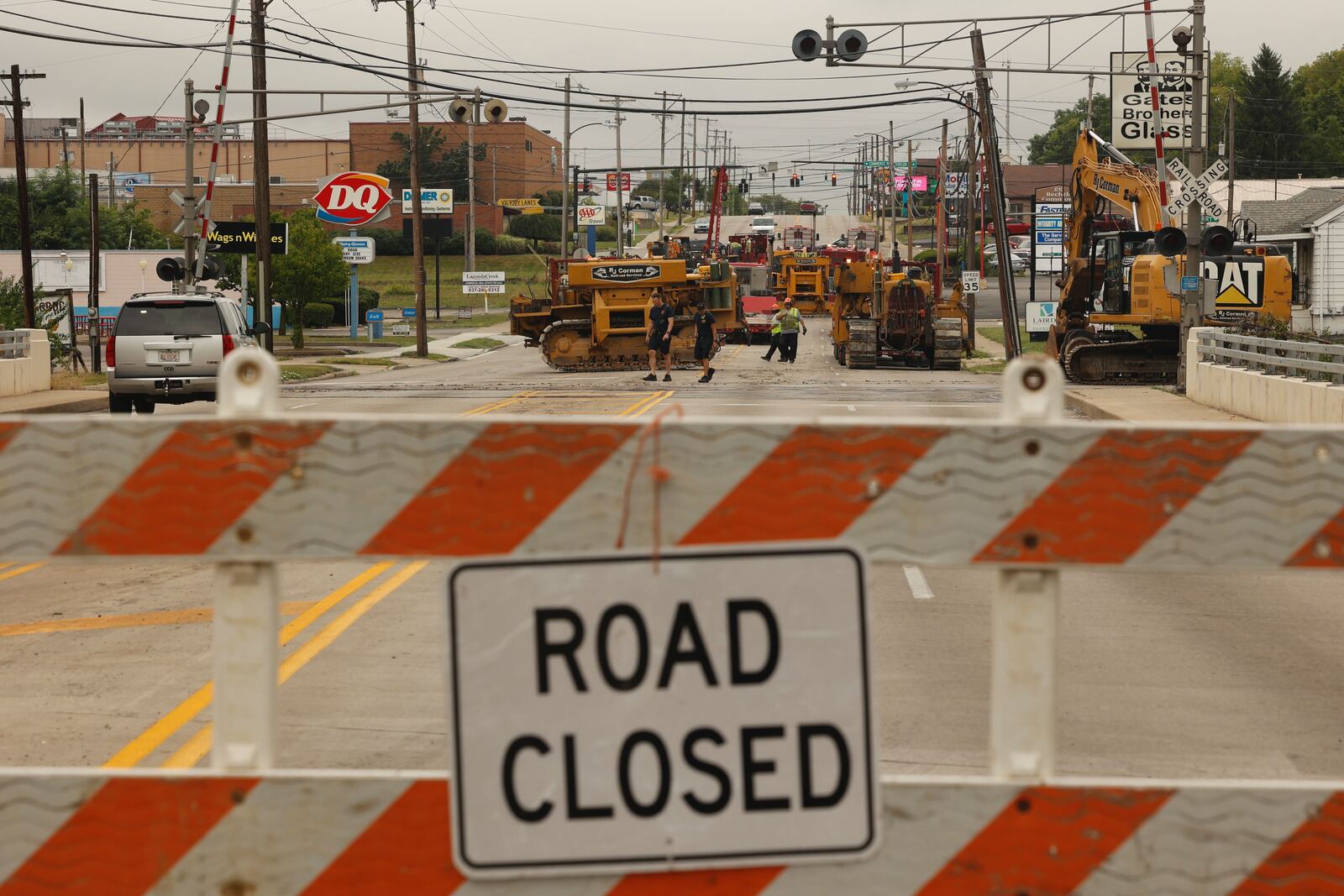 At least 10 cars from the Indiana and Ohio Railroad derailed west of North Bechtle Avenue Friday, Aug. 2. BILL LACKEY/STAFF