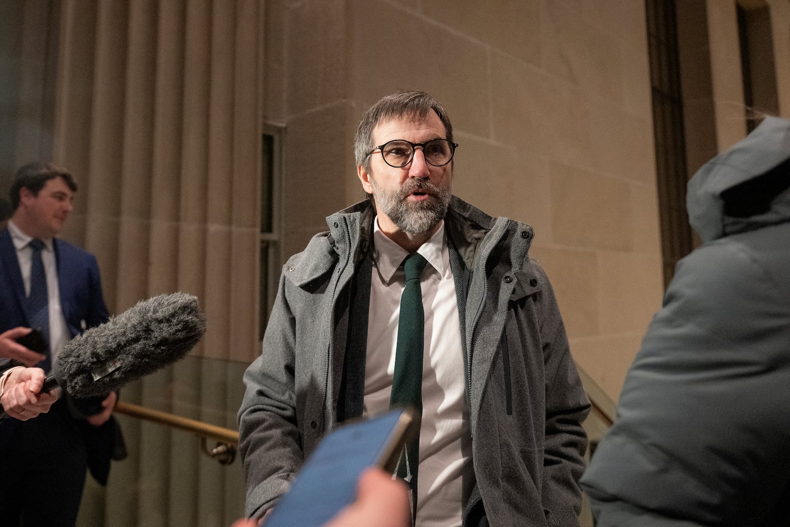 Canada's Minister of Environment and Climate Change Steven Guilbeault arrives for a national caucus meeting, in Ottawa, Ontario, Monday, Dec. 16, 2024. (Spencer Colby/The Canadian Press via AP)