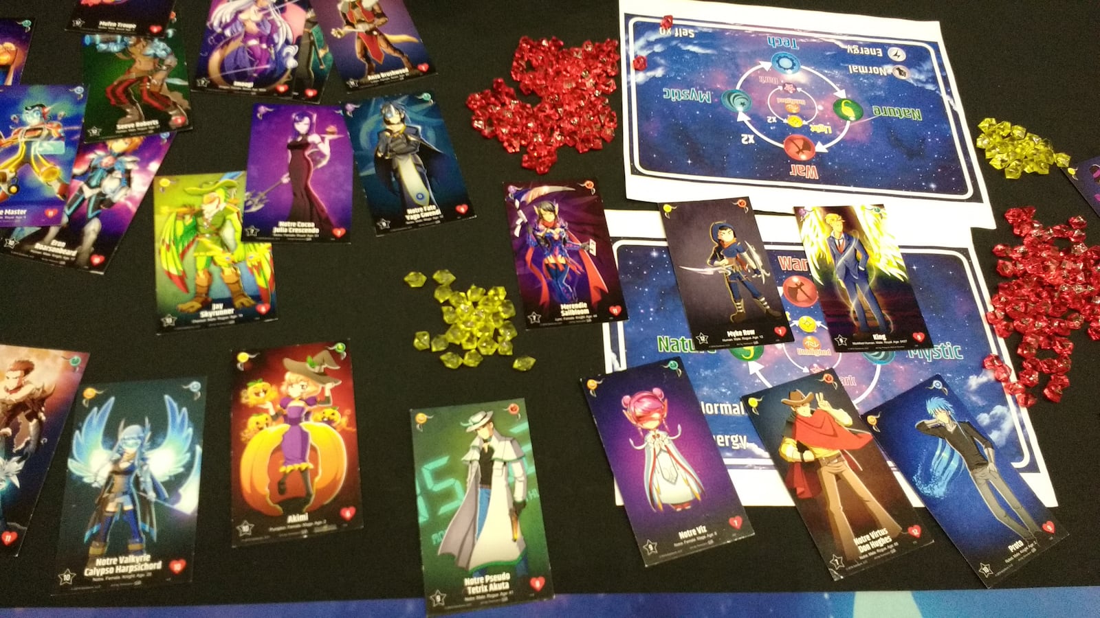 Designer Adam Wik has been working on his card game, Galatune, since he was just a child. The final version, pictured here, has gorgeous art by Yamerpro. Photo: Josher Lumpkin