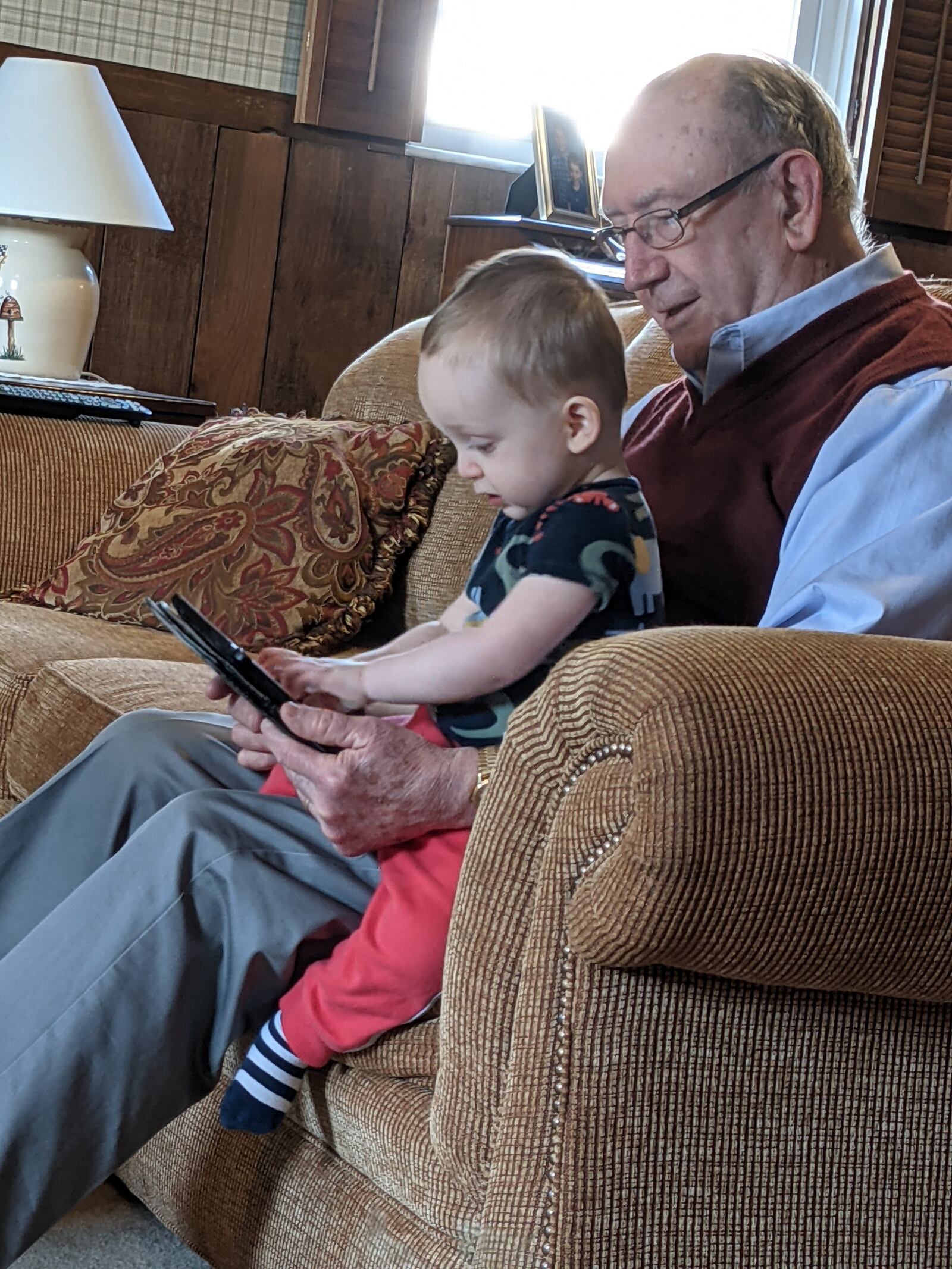 Bodhi Bramlage, who is 18 months old and lives in Vandalia, visited last week with his fully-vaccinated grandfather for the first time in over a year.