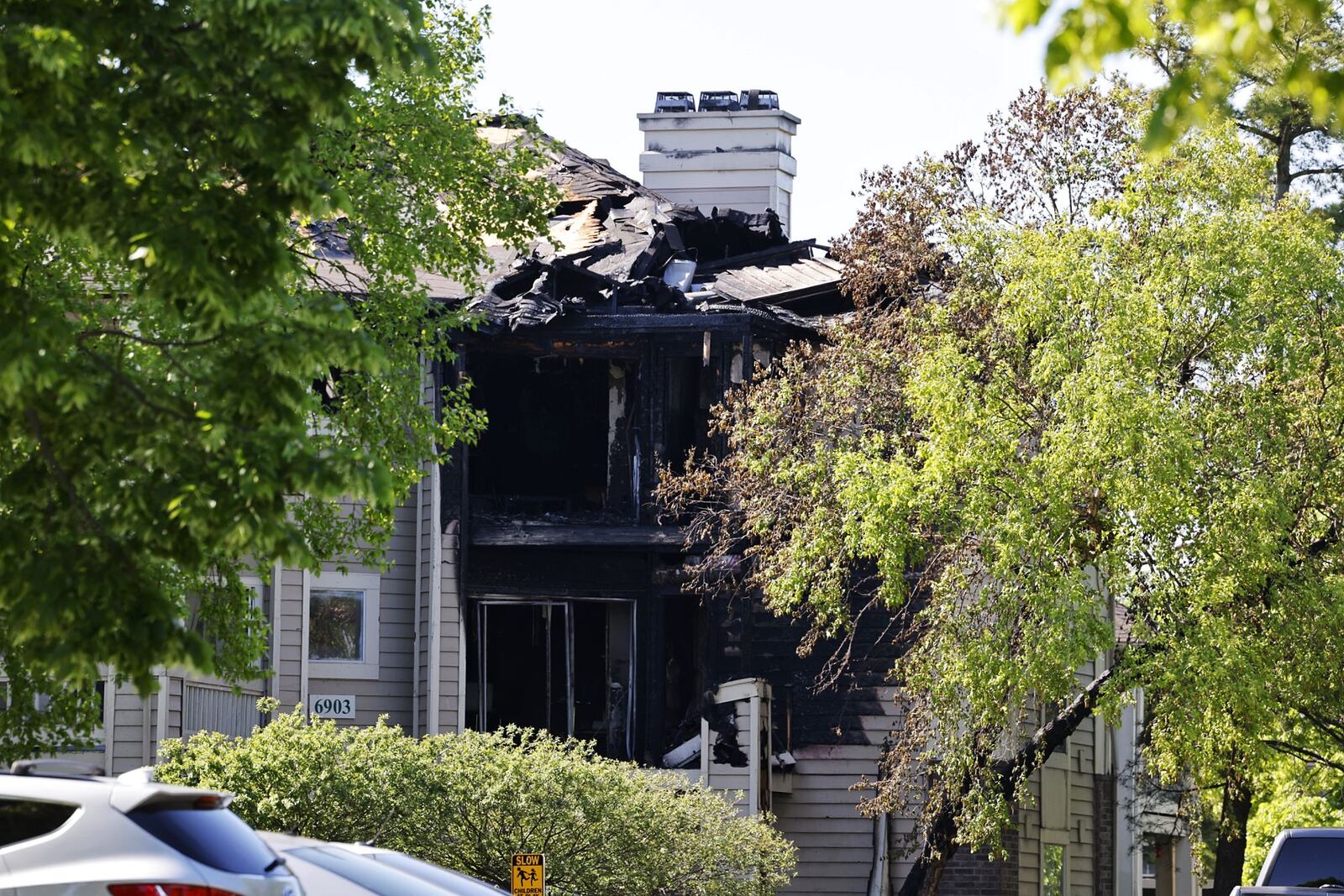 Nearly 100 firefighters responded to fight an apartment complex fire in West Chester early Thursday, May 2, 2024. Two dozen units in the Union Station Apartments on Meeting Street were damaged, and two people were transported to area hospitals for treatment. NICK GRAHAM/STAFF