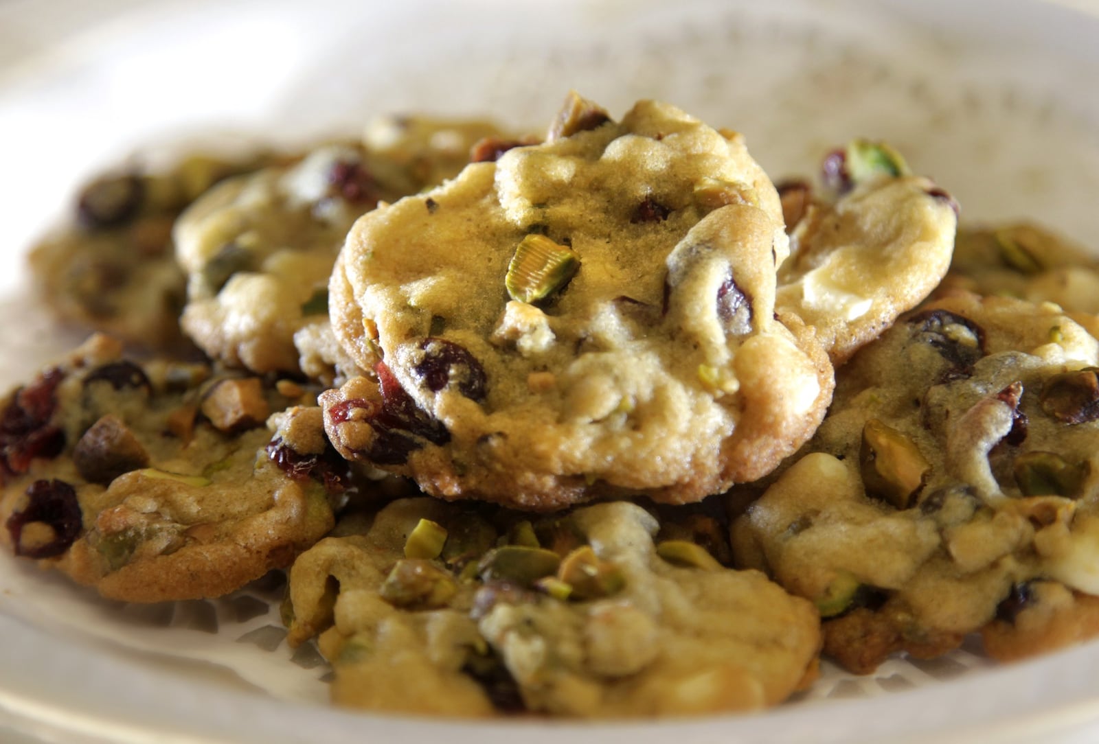 Geni Thurin of Dayton won first place in the 2019 Dayton Daily News Cookie Contest with her White Chocolate Cranberry Pistachio Cookies. LISA POWELL / STAFF