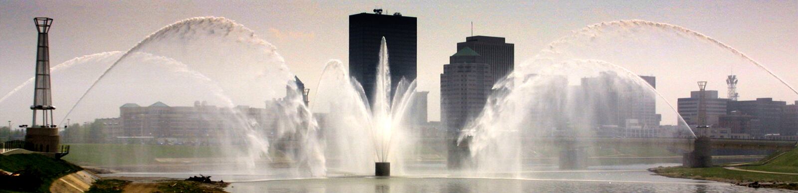 The RiverScape fountains were tested Tuesday with the addition of a new fountain in the confluence of the Great Miami and Mad Rivers.