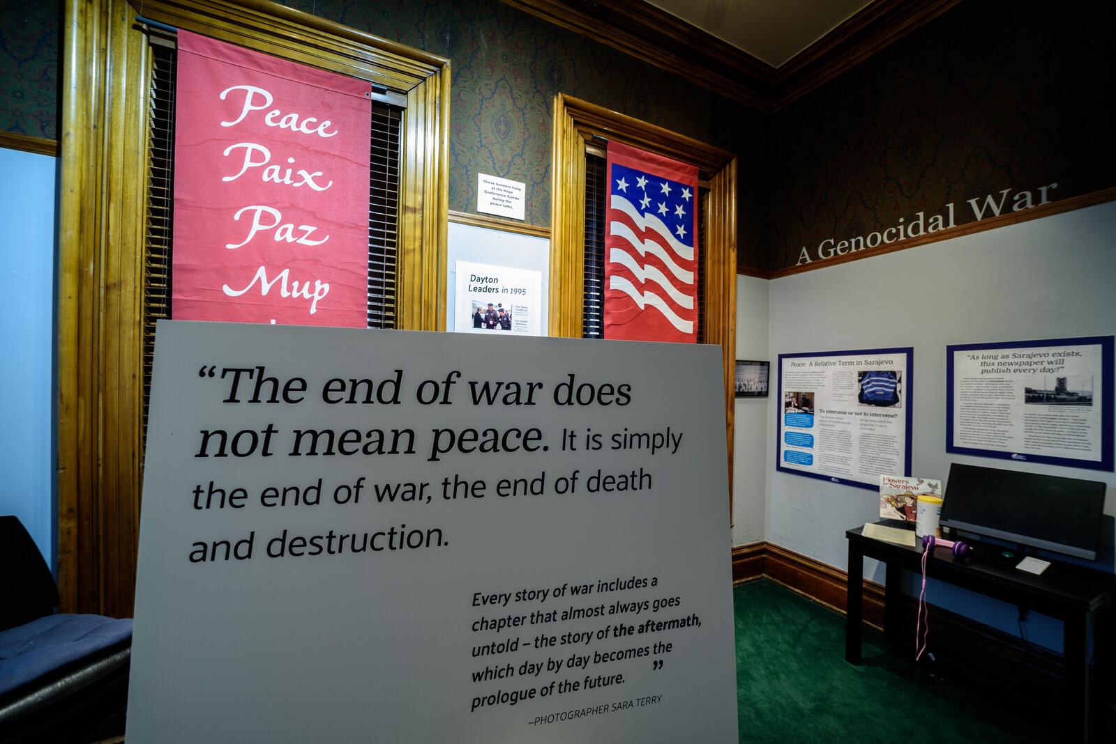 The Dayton International Peace Museum, located at 208 W. Monument Ave. in downtown Dayton inside the historic Isaac Pollack House, is America's only brick and mortar peace museum. Since the start of the coronavirus pandemic, the doors to the museum have been closed to visitors. However, the museum has been active with virtual events on social media and through its website. Pictured is Dayton International Peace Museum Executive Director Kevin Kelly. For more information, visit daytonpeacemuseum.org TOM GILLIAM/CONTRIBUTING PHOTOGRAPHER