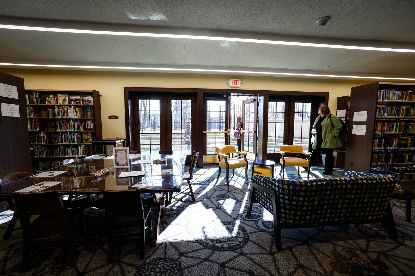 The new children's area in the Wright Memorial Public Library has large window allowing light to stream into the space. JIM NOELKER/STAFF