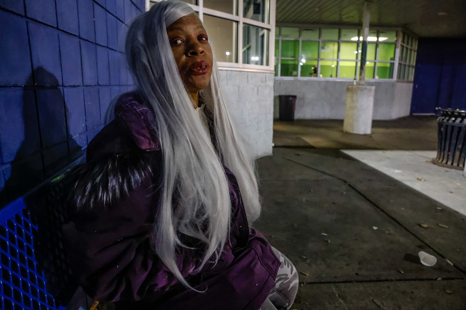 Crystal Ann Jones, from Dayton, waits for St. Vincent De Paul shelter to open Tuesday night February 14, 2023. Jones has been staying at the shelter for three days and is looking for her missing brother Christhopher Mallcolm Jones. JIM NOELKER/STAFF