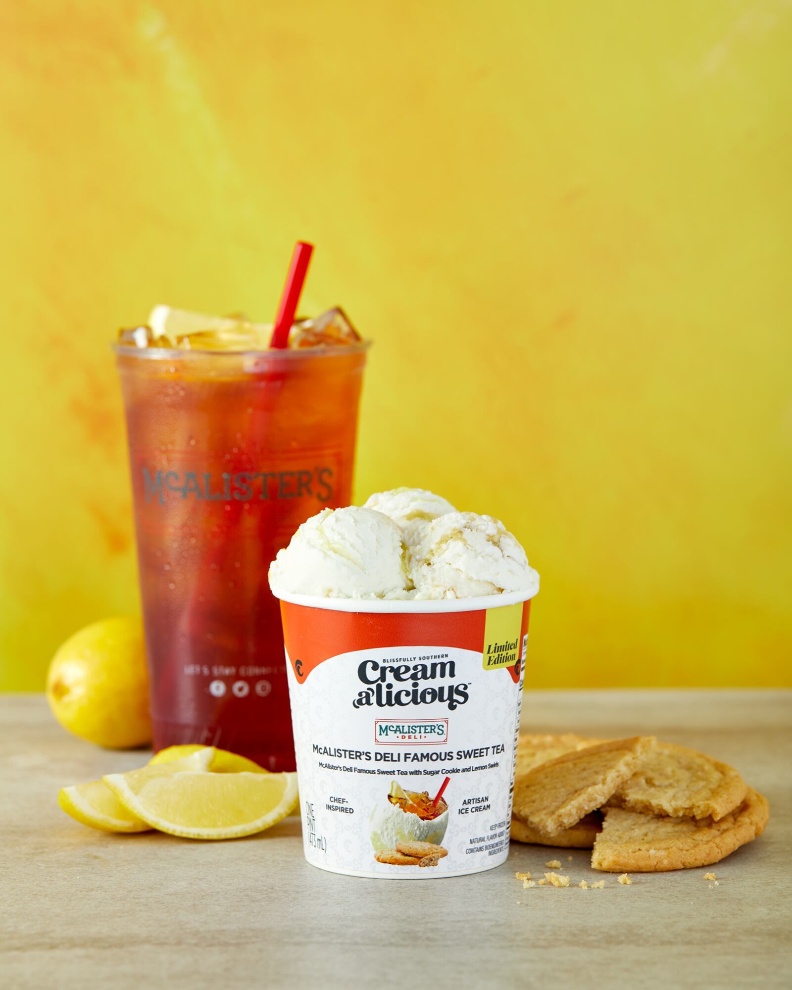 McAlister’s Deli partners with Creamalicious to launch sweet tea ice cream in celebration of National Iced Tea Day.