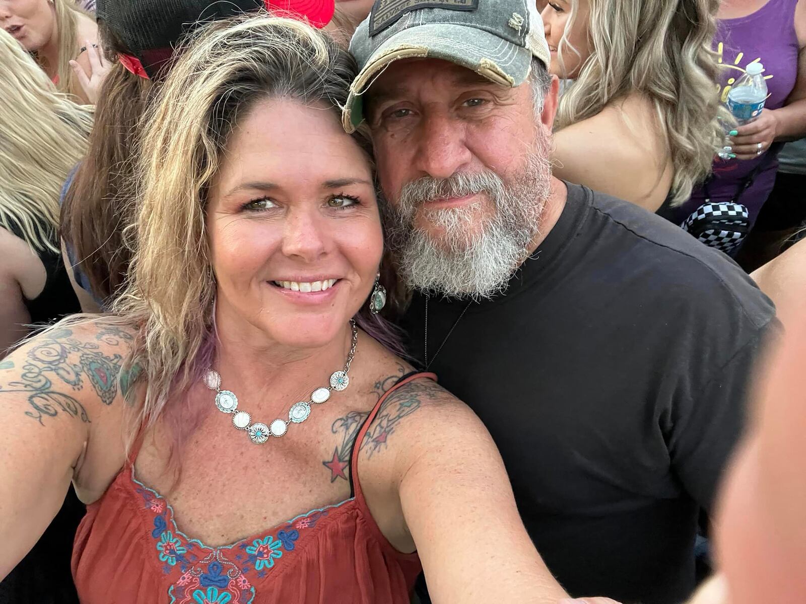 Angie (left) and Chris McConnell in 2022 at the Ole Brick Tavern in Springfield.