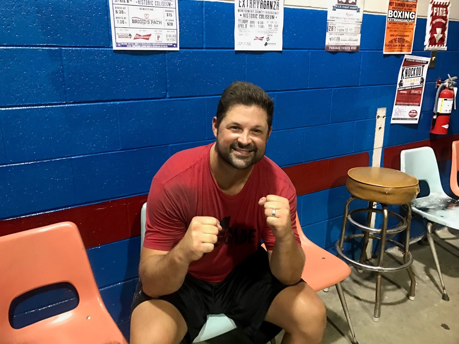 Nick Bowman, co-founder of Warped Wing Brewery in downtown Dayton, trains in Drake’s gym earlier this week. Bowman is fighting the main event Saturday night at the AleBeast charity boxing show outside the gym on E. Fifth Street next to the Oregon District. The show, which has fighters sponsored by a dozen area craft beer establishments, will benefit the Oregon District Tragedy Fund and Joseph’s Legacy, a local animal shelter. Tom Archdeacon/CONTRIBUTED