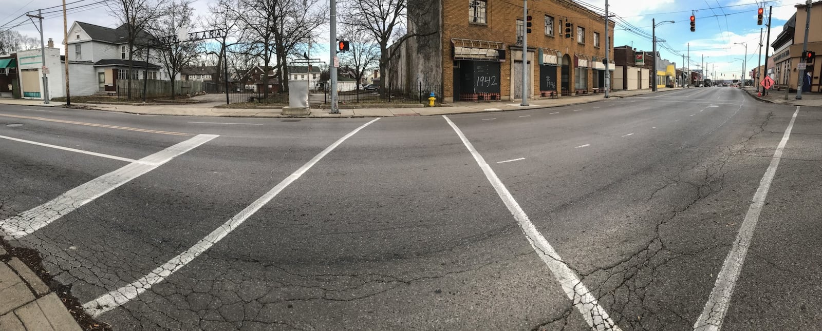 The city of Dayton is seeking millions of dollars in state funding to put a large stretch of North Main Street on a “road diet” and make other safety changes, including softening a dangerous intersection often called “dead man’s curve.” JIM NOELKER/STAFF