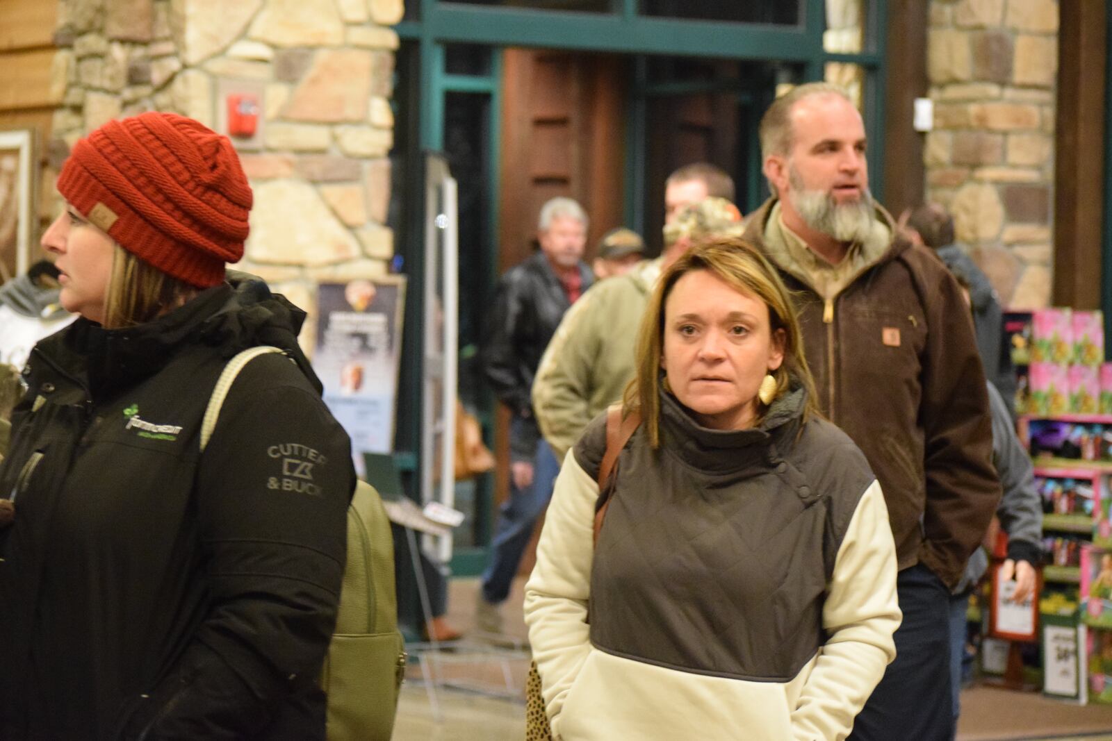 There were hundreds of shoppers at Cabela's Friday morning. But crowds elsewhere weren't very big with many stores opening Thursday.