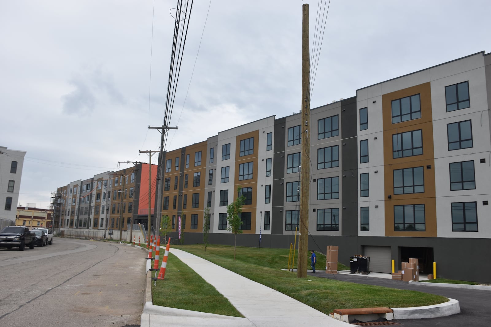 The 503 apartments at Wayne Avenue and East Fourth Street by the Oregon District in Dayton. The apartments should open in May/June 2024. CORNELIUS FROLIK / STAFF