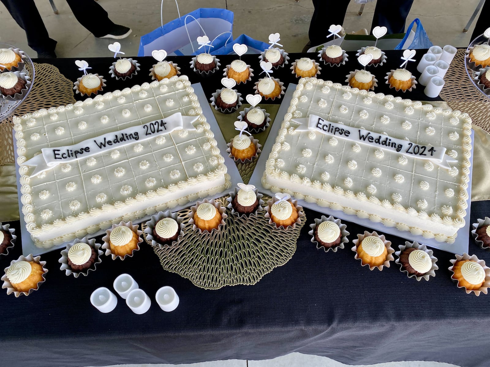 Cakes were prepared for weddings to be held during the total solar eclipse in Trenton on Monday, April 8, 2024. GREG LYNCH / STAFF