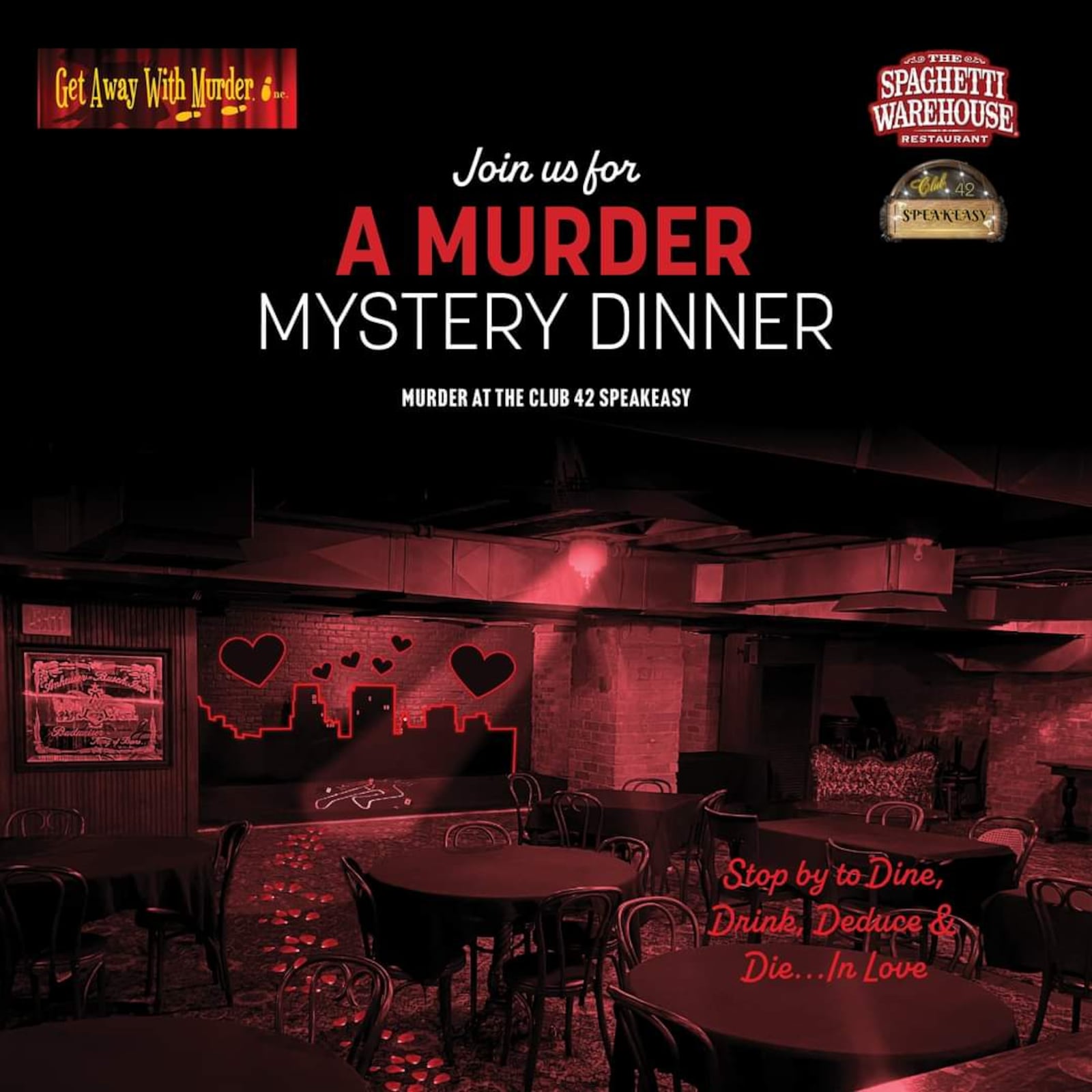 "A Romba Romance" murder mystery dinner theater being held at Spaghetti Warehouse in February 2024. Contributed