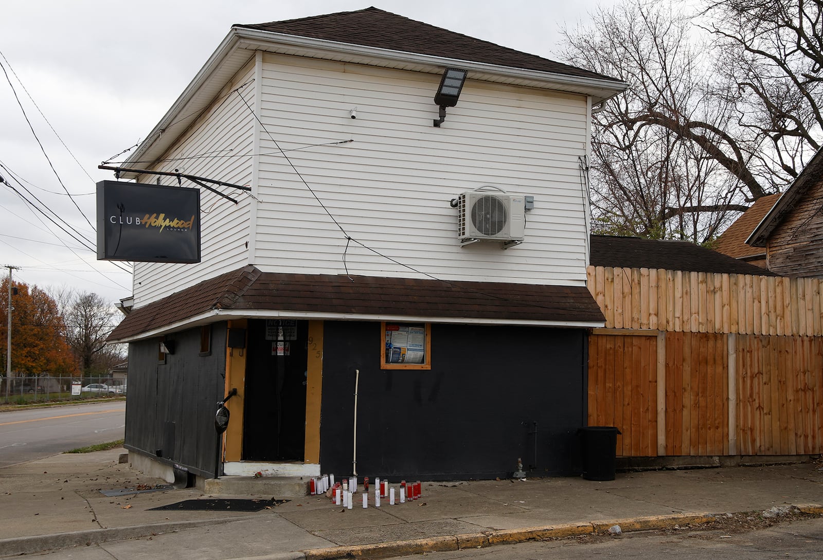 A memorial has formed outside Club Hollywood on East Pleasant Street for Shyheim Gibson, who was shot and killed at the club last Thursday. BILL LACKEY/STAFF