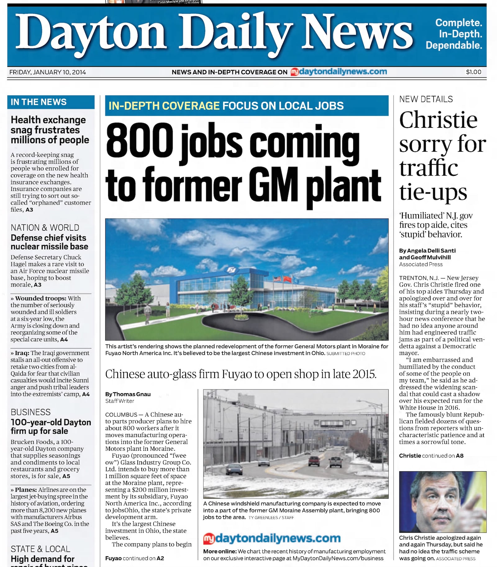 On this date: Fuyao announced 800 jobs coming to former GM plant 10 years ago. DAYTON DAILY NEWS ARCHIVES