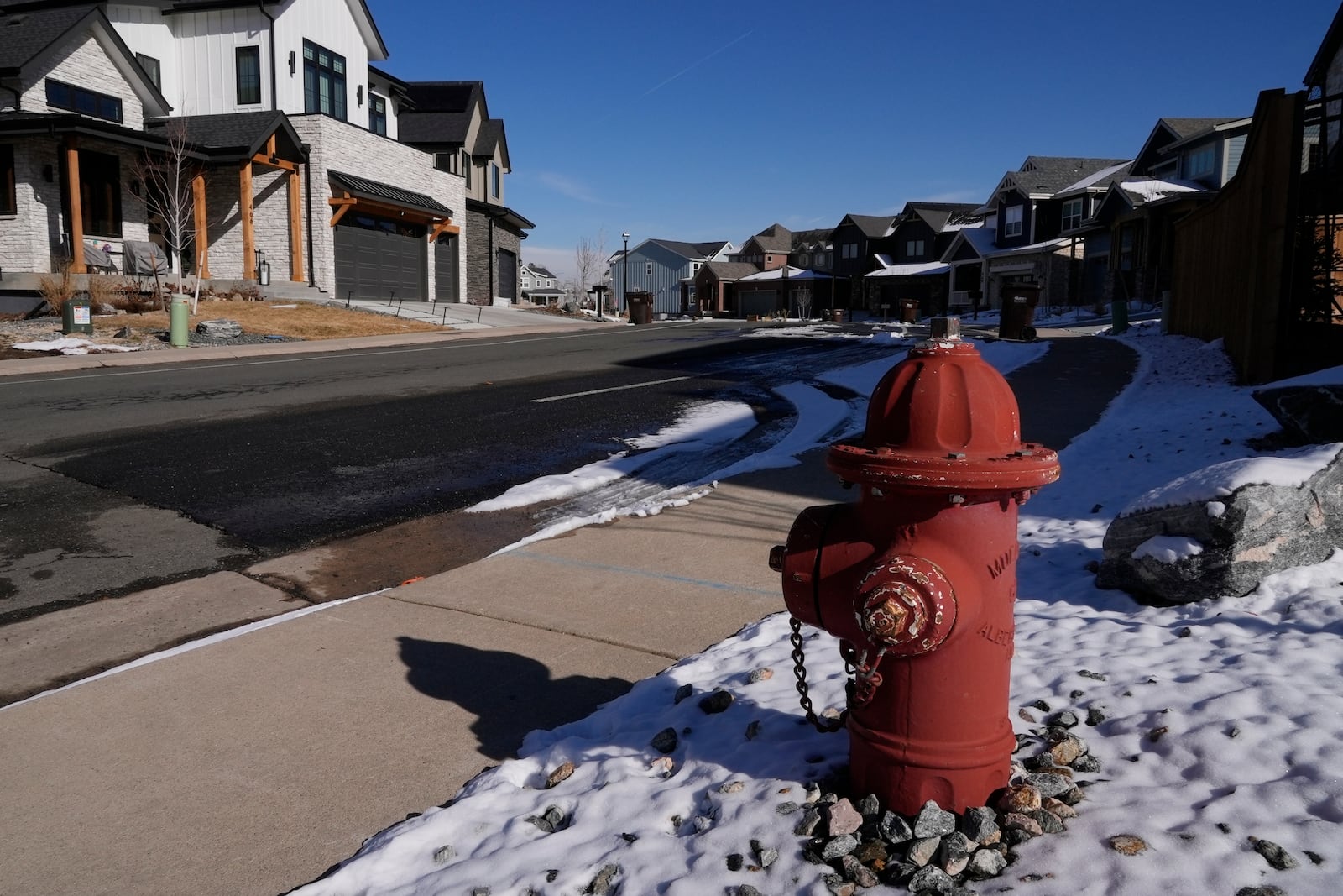 A fire hydrant is seen Thursday, Feb. 13, 2025, in Louisville, Colo. (AP Photo/Brittany Peterson)