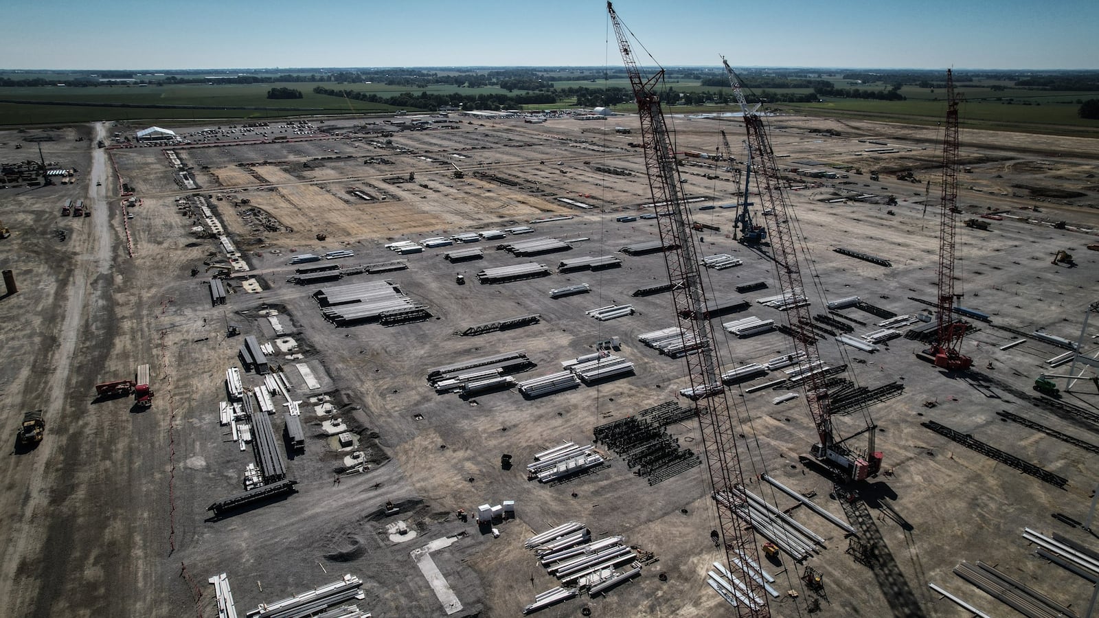 The $4.4 billion EV battery plant built by Honda and LG will create 2,200 jobs. The plant is located in Fayette County, just east of Greene County and the expected completion date is the end of 2024. The plant is about an hour east of Dayton. JIM NOELKER/STAFF