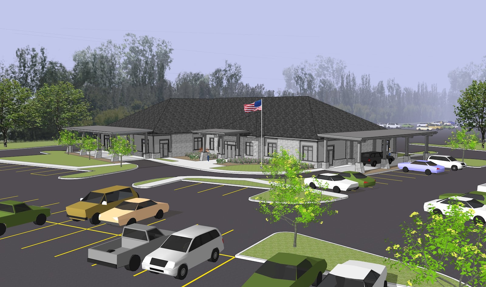 A digital illustration of the new Tobias Funeral Home, which will replace the existing facility at 5471 Far Hills Ave. in Washington Twp. The business,  which was founded in 1941, was purchased by Service Corporation International in 2010. CONTRIBUTED