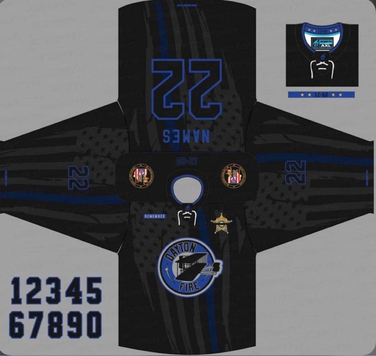 The Dayton Fire Hockey team will unveil a jersey that honors fallen Clark County Sheriff's deputy Matthew Yates during a charity game Saturday, Oct. 8, 2022, at the NTPRD Chiller in Springfield. CONTRIBUTED