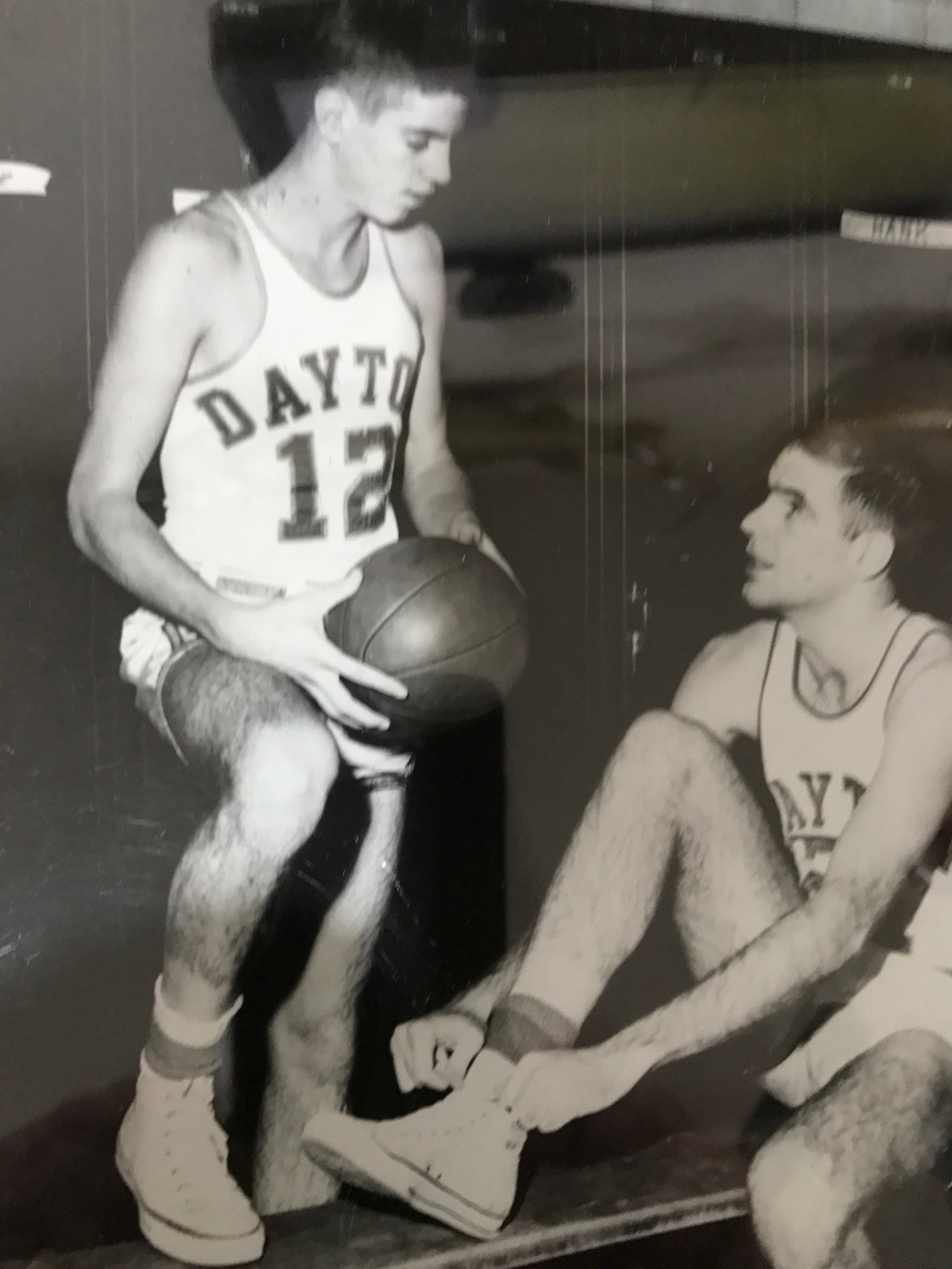 Pat Allen (right), who was listed as 6-foot-6, and his older brother Mike, who was 6-foot-9, both played for the Flyers in the late 1950s. CONTRIBUTED