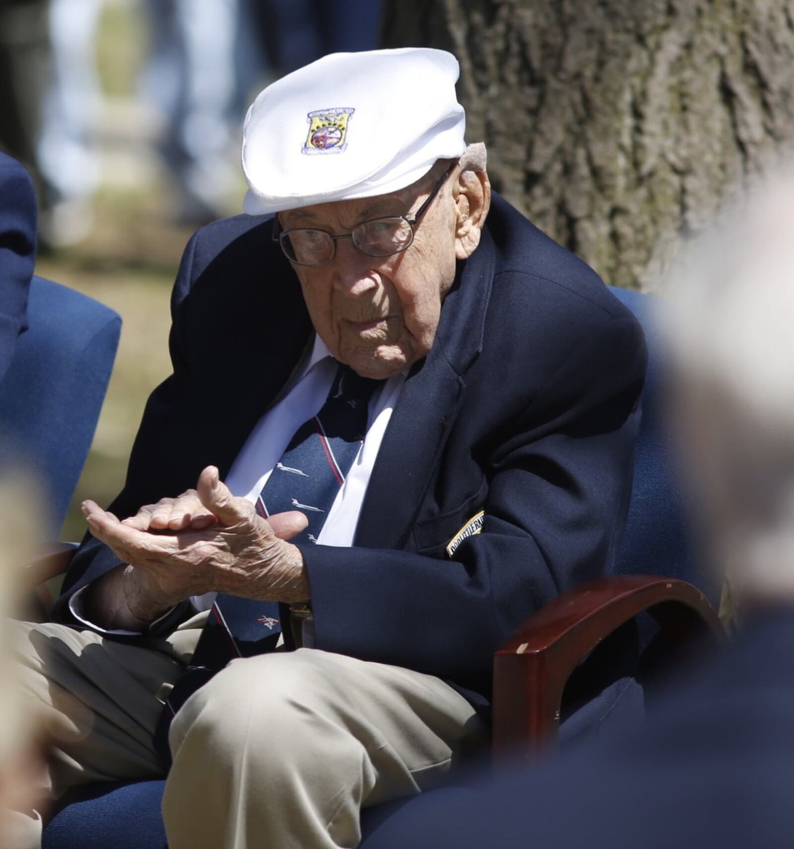 The last surviving Doolittlie Raider Lt.Col. Richard E .Cole in Dayton. TY GREENLEES / STAFF