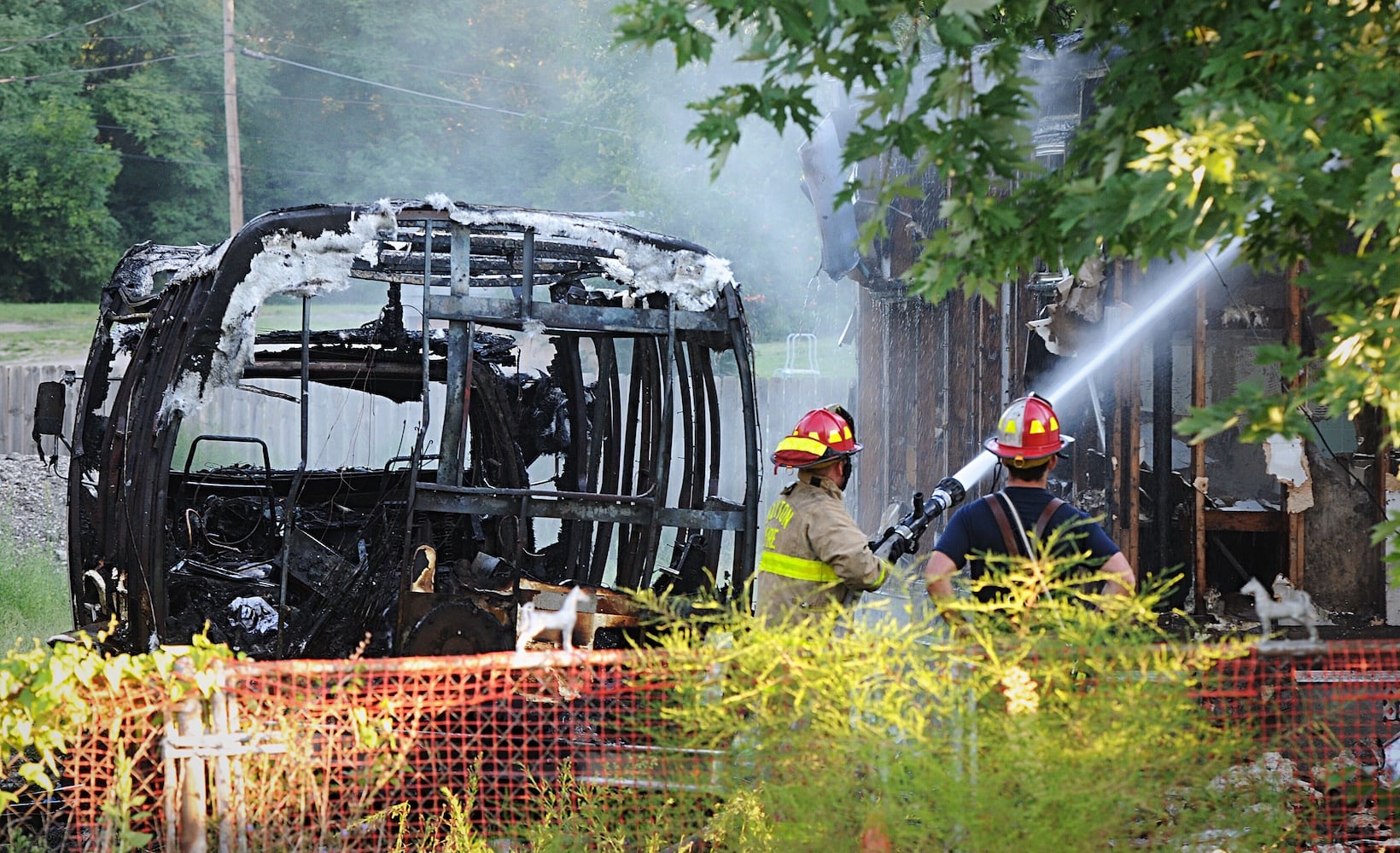 Fire in mobile home in Dayton