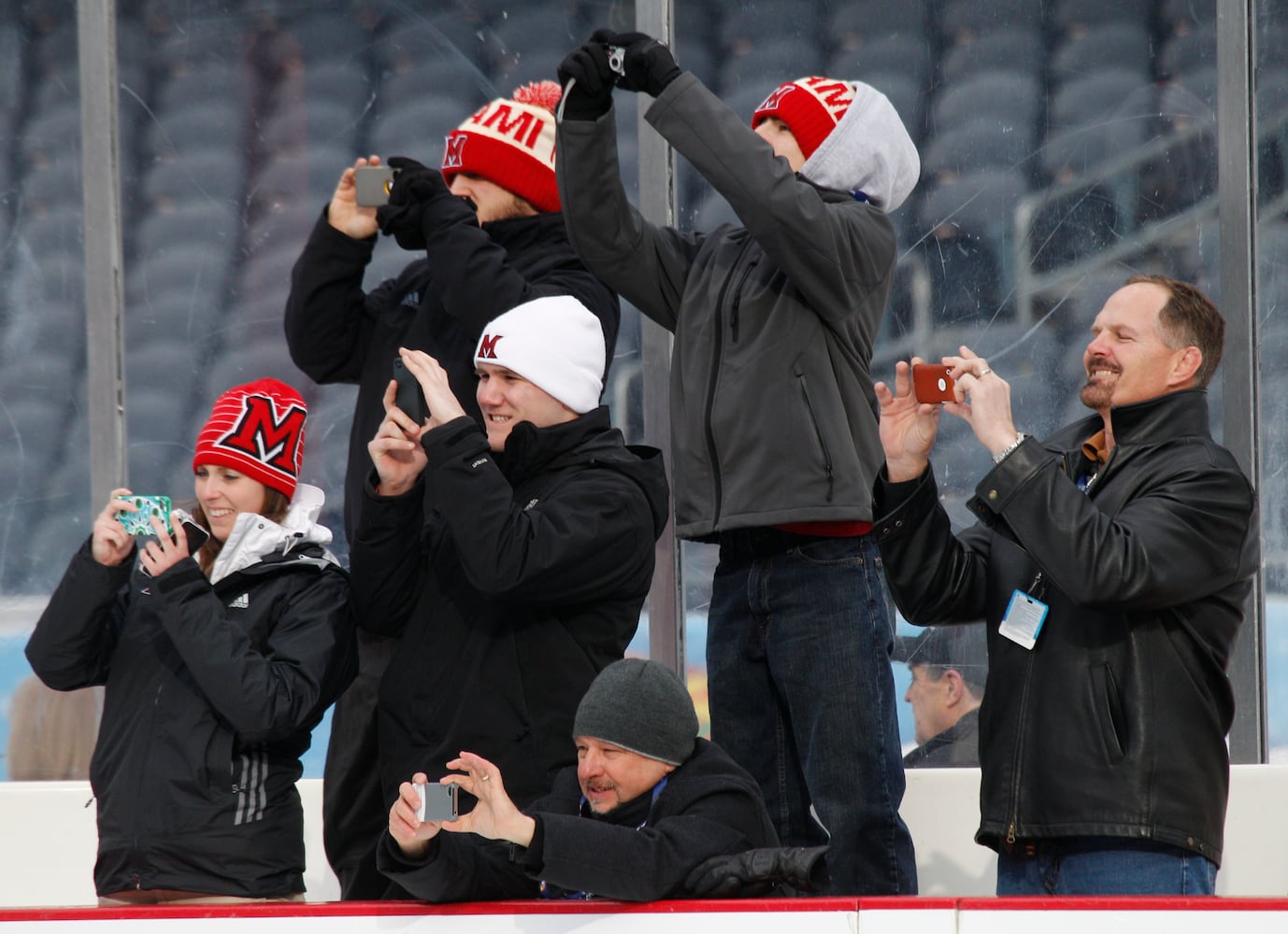 Miami Hockey Practices at Soldier Field