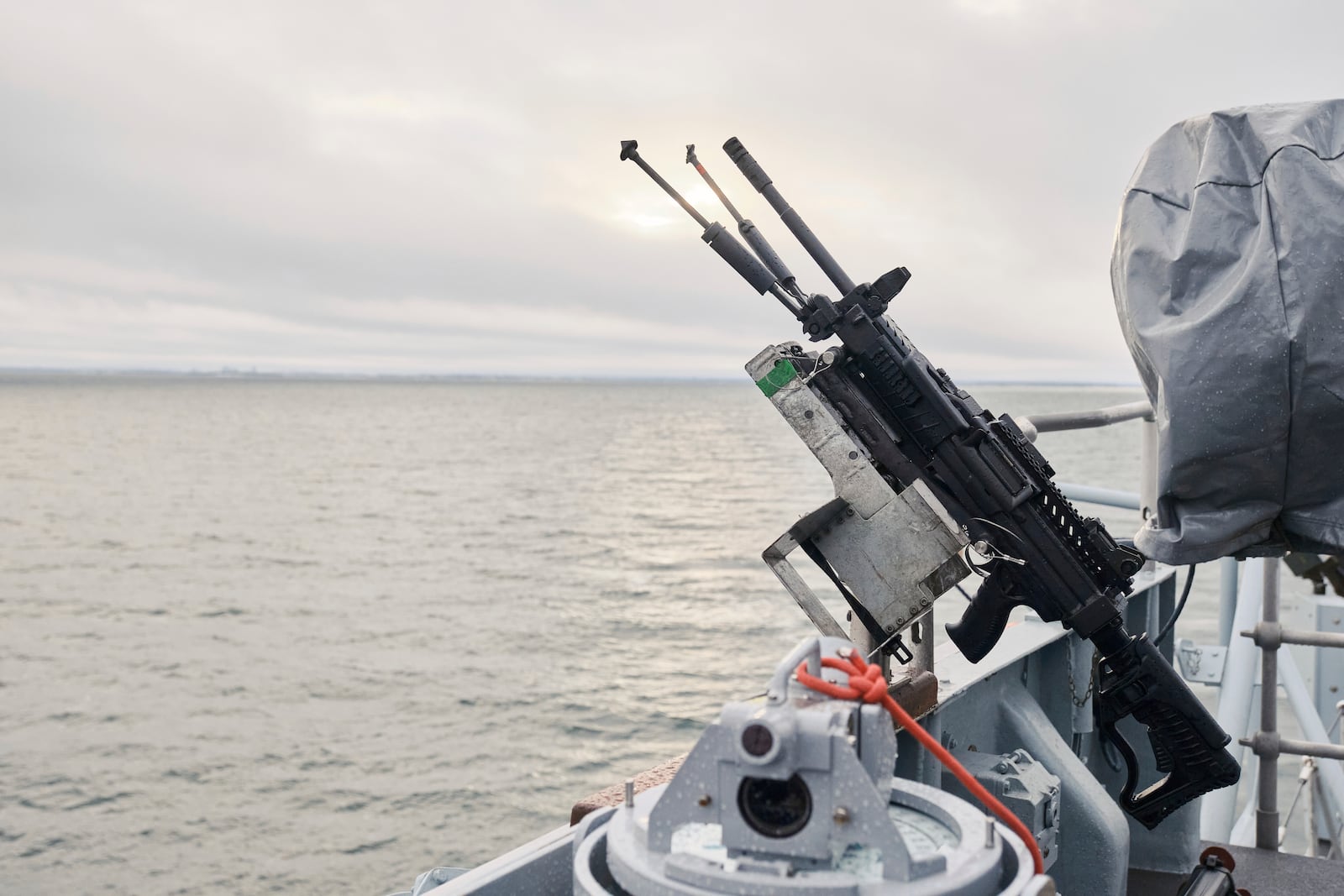 An Estonian naval ship sails in the Baltic Sea on Thursday, Jan. 9, 2025, as part of stepped-up NATO patrols in the region following suspected sabotage of undersea cables. (AP Photo/Hendrik Osula)