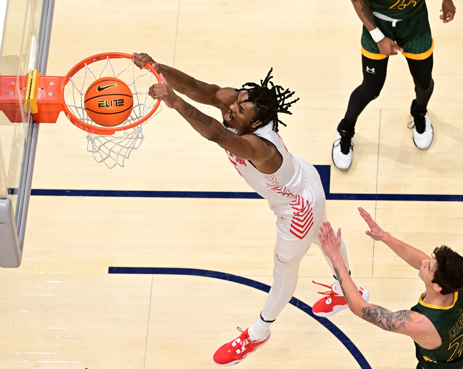 Dayton sophomore DaRon Holmes II dunks against Southeastern Louisana at UD Arena on Saturday, Dec. 3, 2022. Erik Schelkun/CONTRIBUTED
