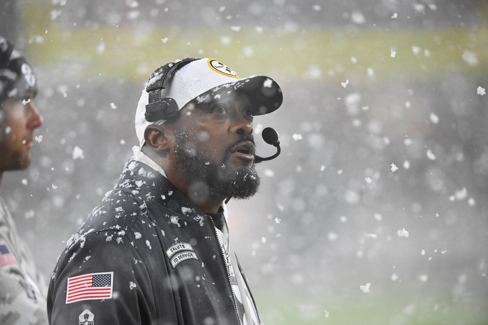 Pittsburgh Steelers head coach Mike Tomlin watches from the sideline in the second half of an NFL football game against the Cleveland Browns, Thursday, Nov. 21, 2024, in Cleveland. (AP Photo/David Richard)