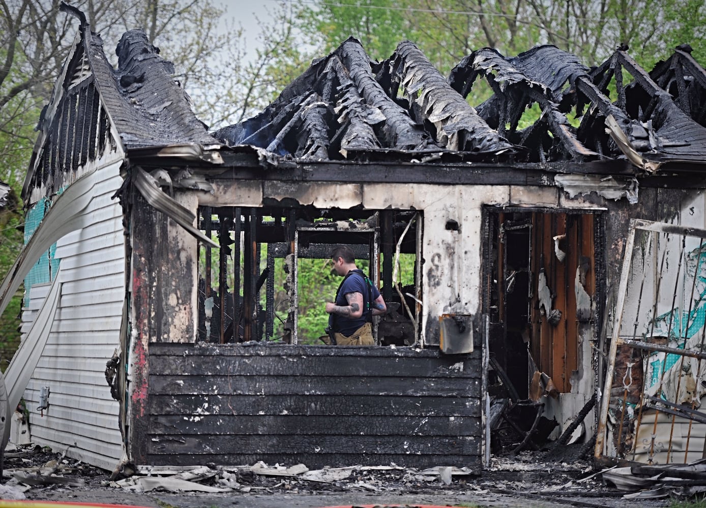 PHOTOS: Home burns in Jefferson Twp.