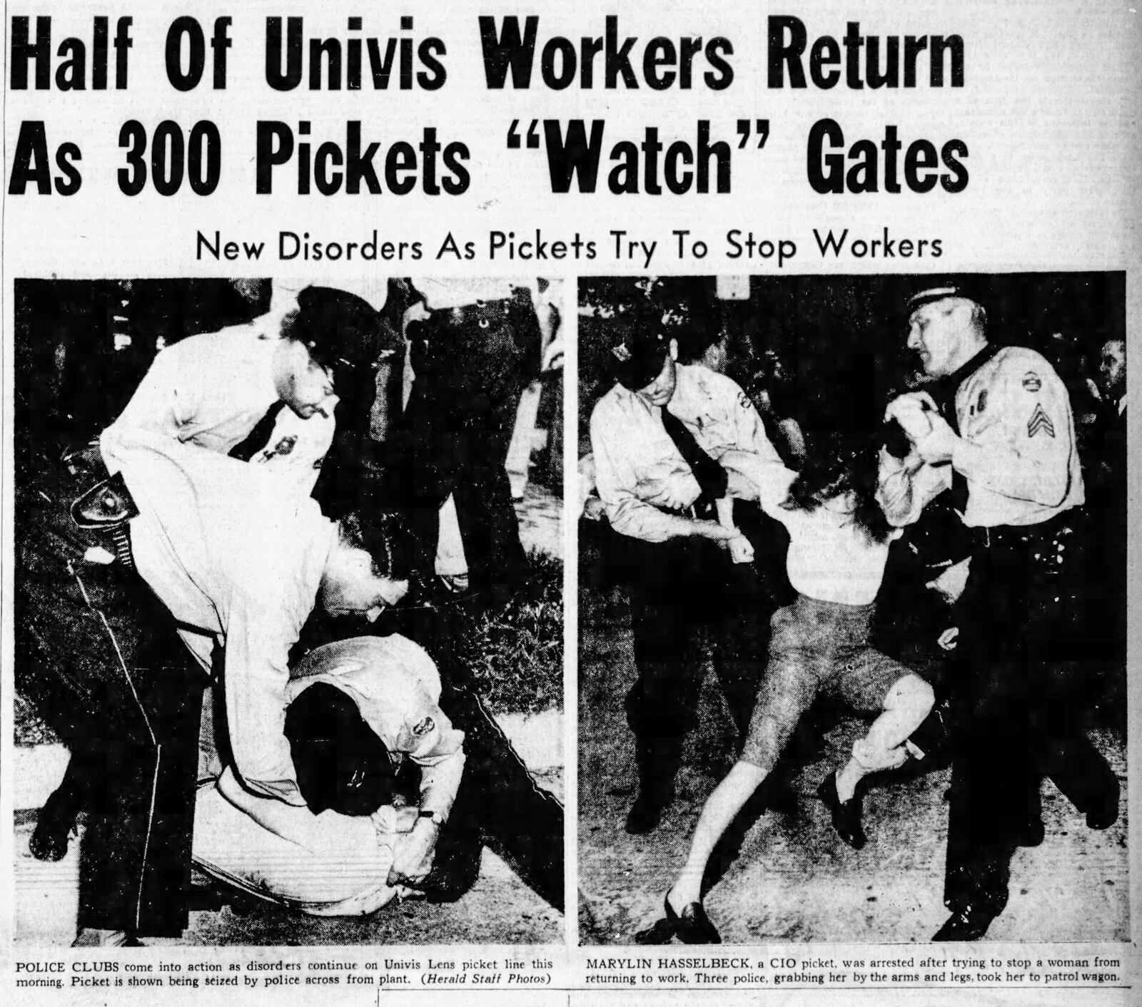 Univis Lens strike of 1948. DAYTON DAILY NEWS ARCHIVES.