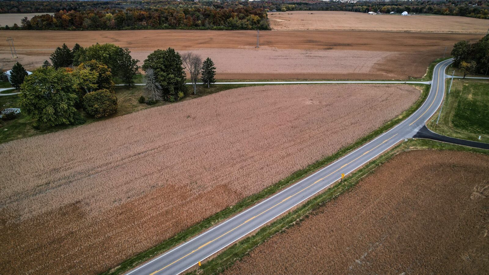 Farmland in Cedarville Twp. is leased to Kingwood Solar to build a proposed utility-scale solar electric generation facility. The company also leased land in Miami and Xenia townships in Greene County. JIM NOELKER/STAFF