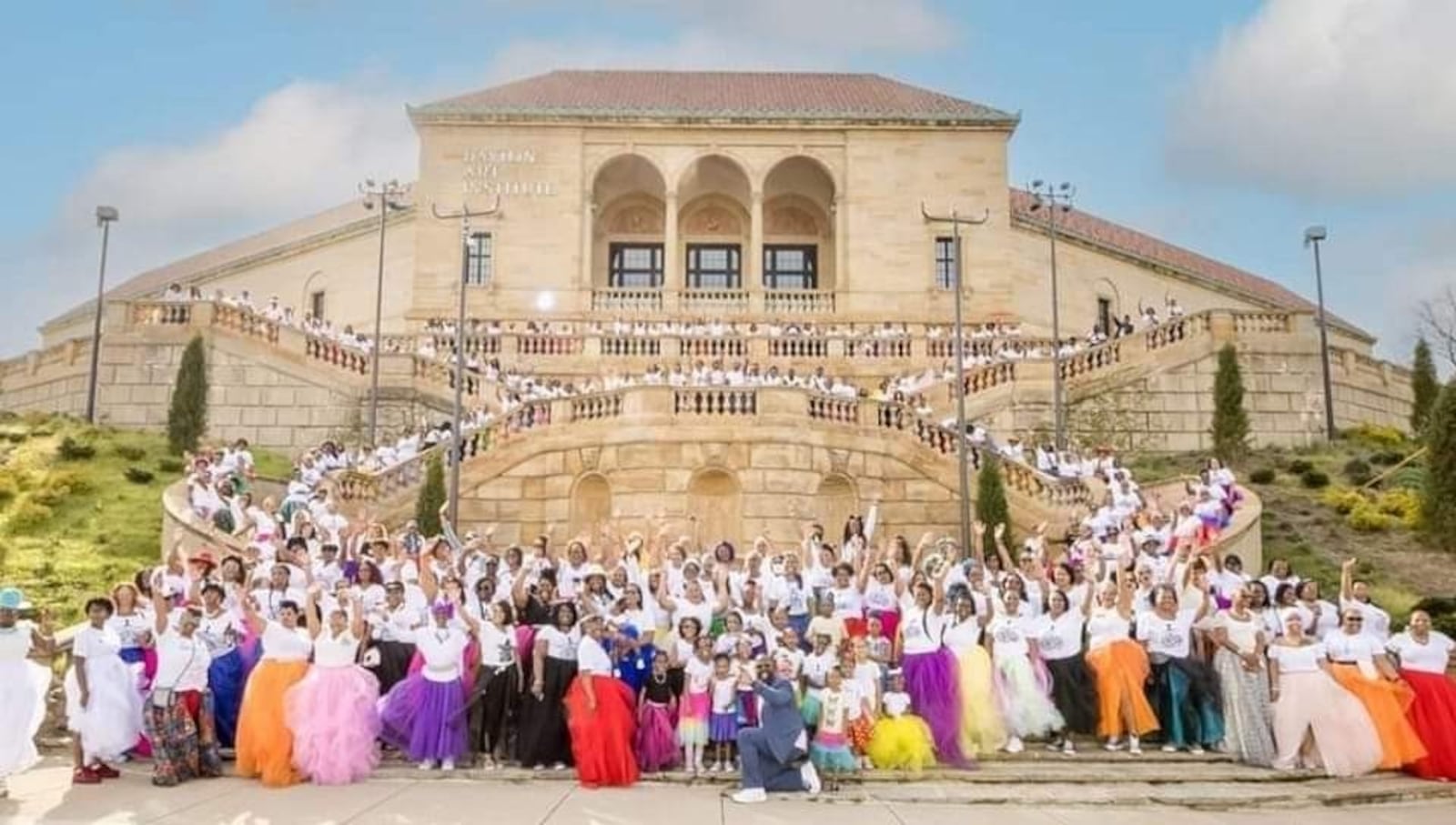 The pop-up Women in Tulle march took over the steps of the Dayton Art Institute during its second annual Unity Walk in April 2022. CONTRIBUTED