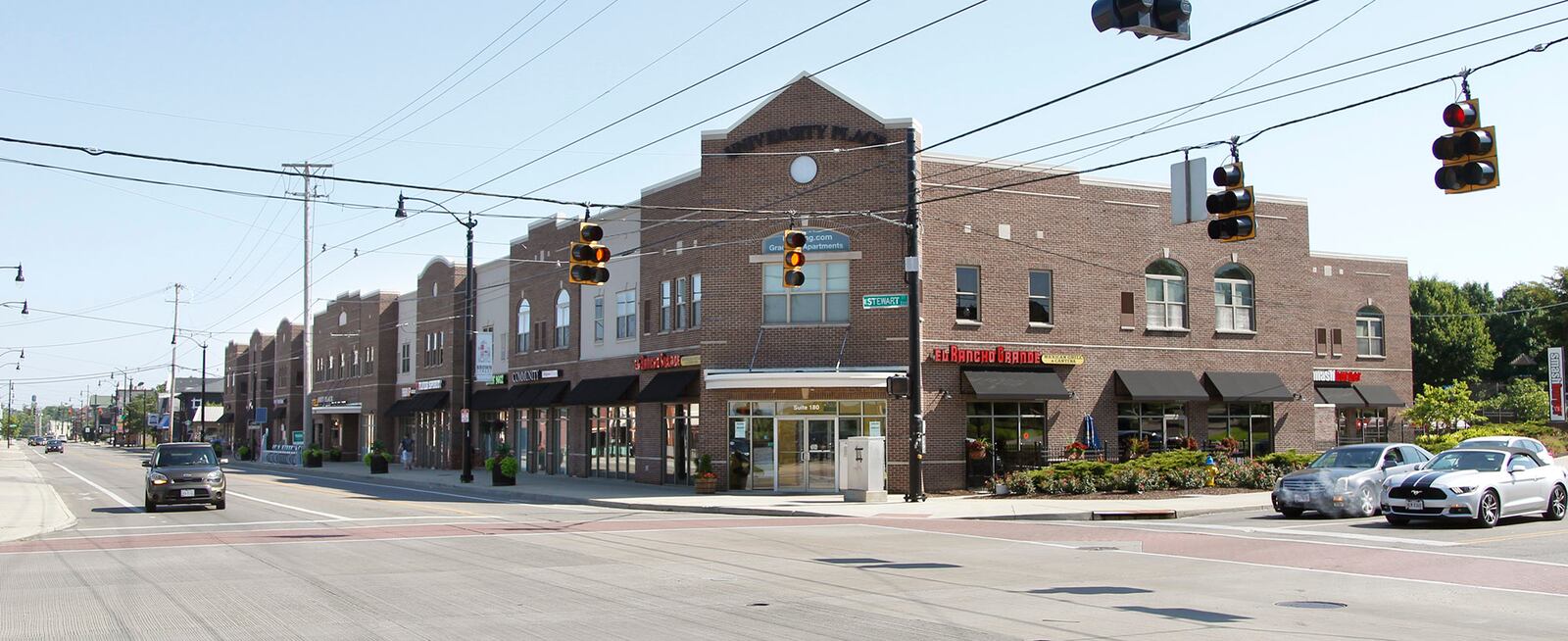 The University of Dayton purchased the land under University Place on Brown Street in 2017.  It already owned the building.  TY GREENLEES / STAFF