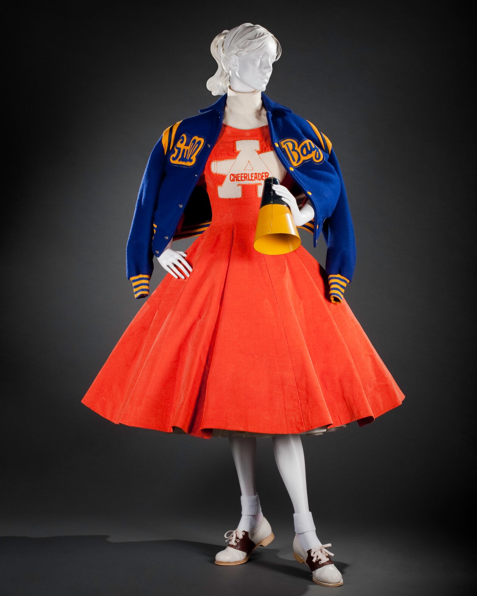 This cheerleading ensemble is from the 1950s. Contributed photo by Brian Davis, FIDM Museum/American Federation of Arts