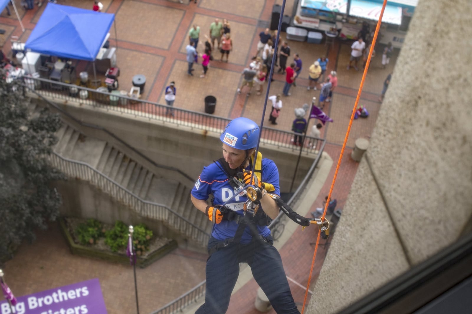 Watch people rappel over the side of the 27-story KeyBank Tower during the Big Brothers Big Sisters of the Greater Miami Valley’s Over The Edge fundraiser. CONTRIBUTED