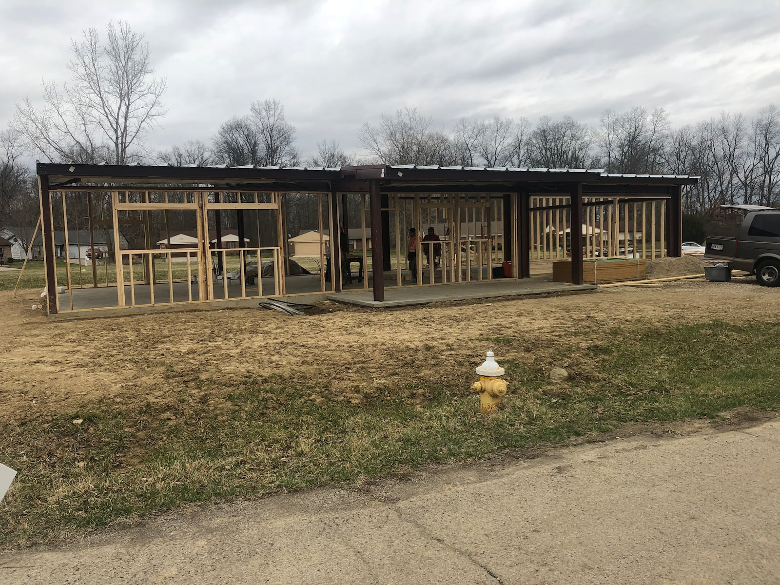 A "Stormstrong" house under construction.