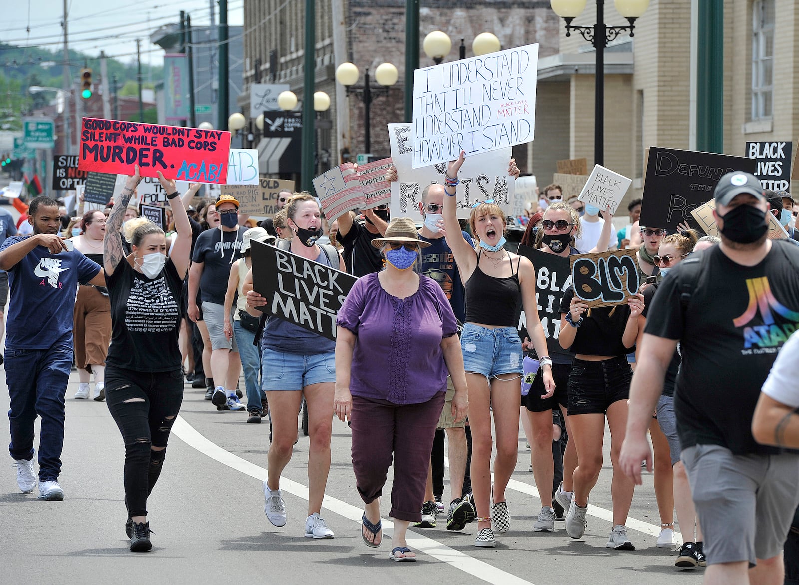 Dayton rally and march for George Floyd in Dayton. June 6, 2020.   Staff photo: Marshall Gorby