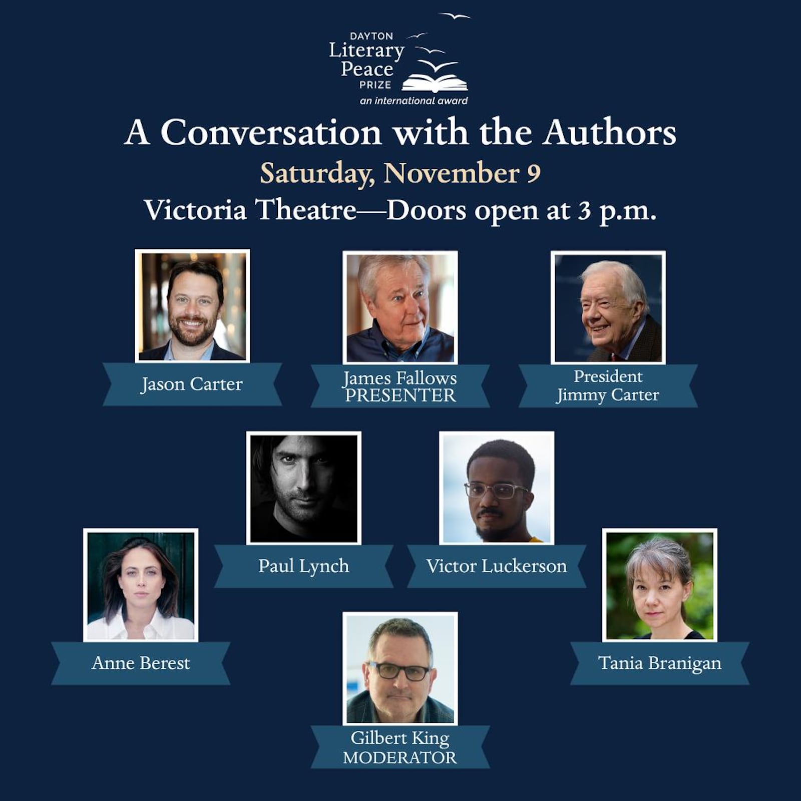 Dayton Literary Peace Prize: A Conversation with the Authors will be held Nov. 9 at the Victoria Theatre. CONTRIBUTED