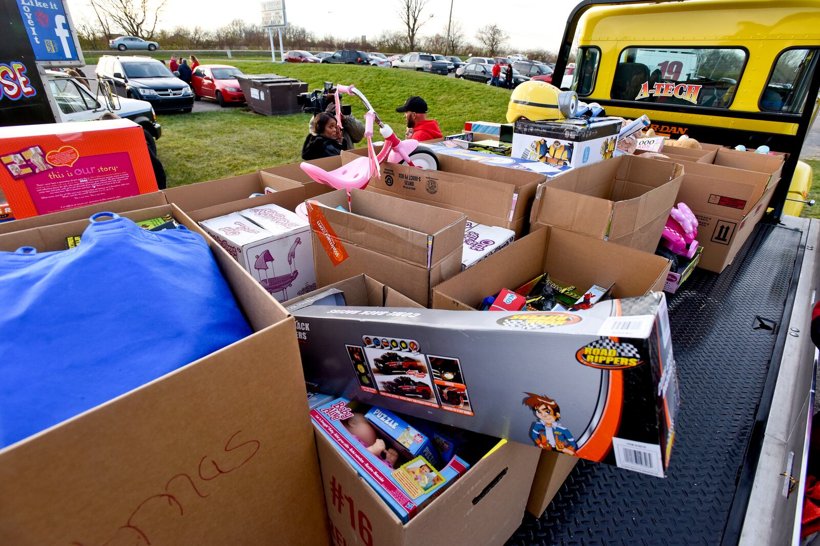 A load of donations collected during the visitation for Kinsley Kinner.