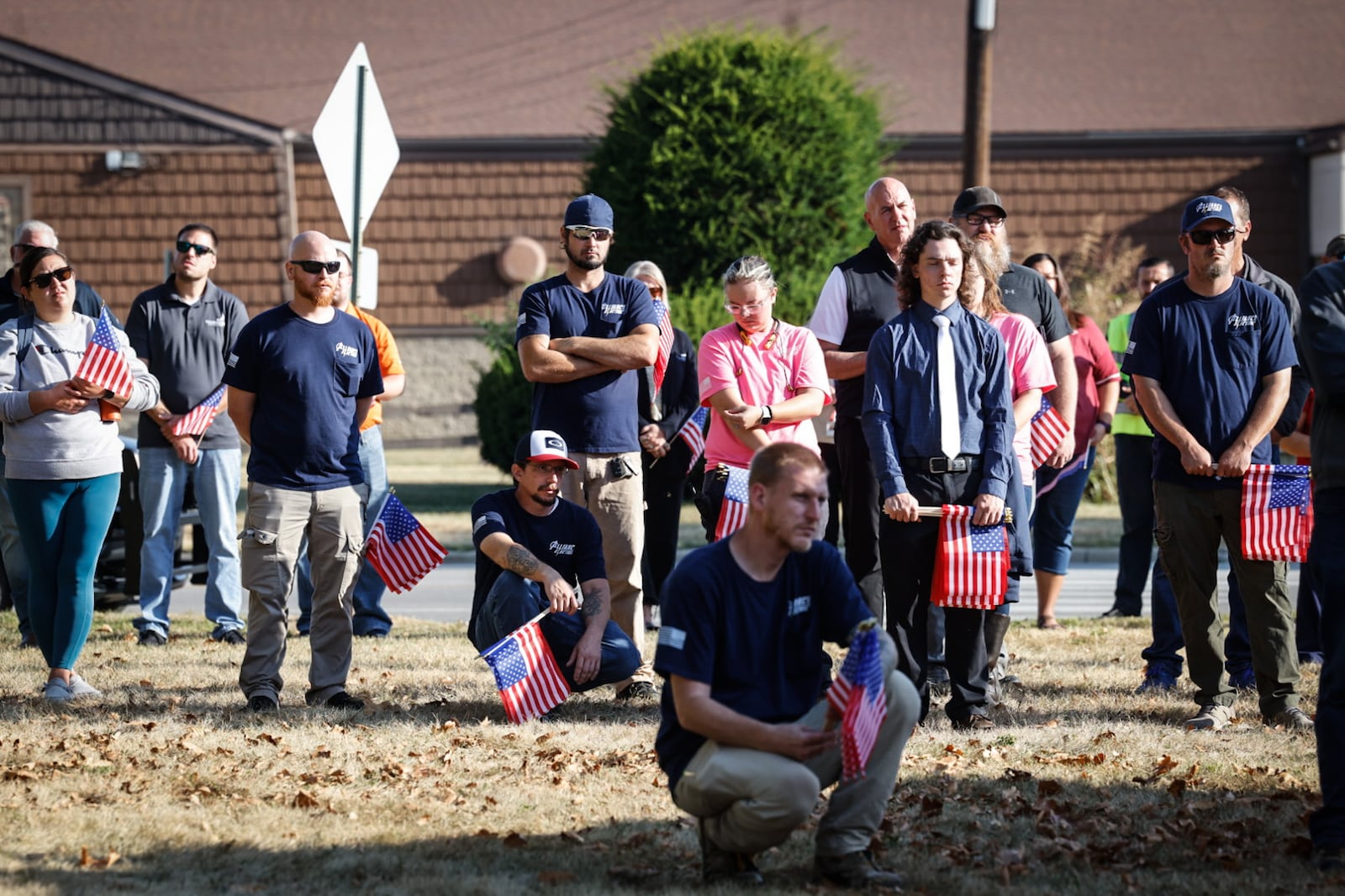 Fairborn first responders and residence gathered at Calamityville in Fairborn for the 911 Memorial Ceremony Wednesday September 2024. JIM NOELKER/STAFF