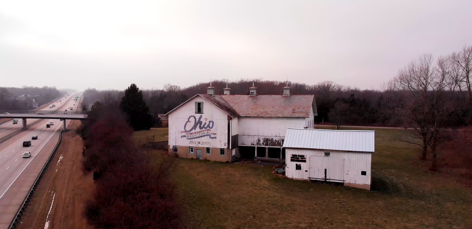 An aerial photo of the "Bicentennial Barn" that is being converted into an events space. CONTRIBUTED